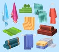 Towels, bathroom and bathing fabrics cloth textile Royalty Free Stock Photo