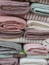 Towels of different colors and patterns