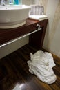 Towels in a hotel for changing