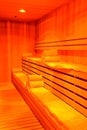 Towels laid out in a sauna