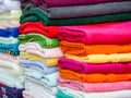 Towels in lots of sizes, styles and colors Royalty Free Stock Photo