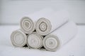 Towels Rolled Clean White Bathroom Accessories Royalty Free Stock Photo