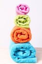 Towels stacked rolls Royalty Free Stock Photo