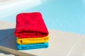 Towels at swimming pool