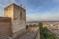 Tower of Alhambra with cityscsape of Granada, Spain Royalty Free Stock Photo