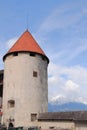 Tower of ancient fortress. Bled Castle, Slovenia Royalty Free Stock Photo