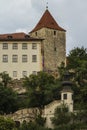 The tower of the ancient Prague Castle in the historic district of Prague. Czech Republic Royalty Free Stock Photo