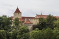 The tower of the ancient Prague Castle in the historic district of Prague. Czech Republic Royalty Free Stock Photo