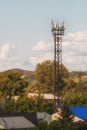 Tower with antennas of cellular communication. Royalty Free Stock Photo