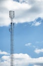 tower with antens for mobile communication and Internet transmission against the blue sky Royalty Free Stock Photo