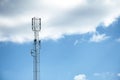 tower with antens for mobile communication and Internet transmission against the blue sky Royalty Free Stock Photo
