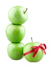 Tower of apples and apple gift Royalty Free Stock Photo