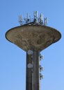 Tower of the aqueduct with the antennas of the mobile phone repe