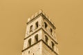 Yellow picture of a tower in assisi Royalty Free Stock Photo