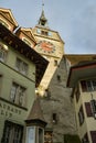 Tower with astronomical clock in Zug, Switzerland