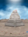 Tower of Babel Immigration Ban Concept Illustration Royalty Free Stock Photo