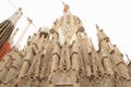 Tower of basilica Sagrada Familia in Barcelona