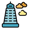 Tower beach icon vector flat