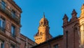 Tower of the beautiful classic private hotel in Toulouse, Occitanie, France