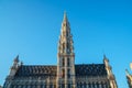 Tower Of The Beautiful Medieval City Hall Building In Brussels Royalty Free Stock Photo