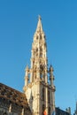 Tower Of The Beautiful Medieval City Hall Building In Brussels Royalty Free Stock Photo