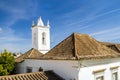 Tower with bell of Misericordia Church in Tavira, Algarve, Portugal