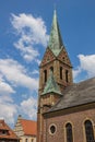 Tower of the Bonifatius church in Lingen Royalty Free Stock Photo