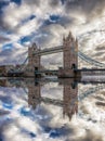 Tower Bridge against sunset in London, England, UK Royalty Free Stock Photo