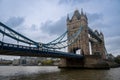 Tower Bridge is a bascule and suspension bridge in London, built between 1886 and 1894, which crosses the River Thames Royalty Free Stock Photo