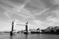 Tower bridge black and white London England Royalty Free Stock Photo