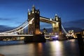 Tower Bridge city of London at night Royalty Free Stock Photo