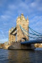 Tower Bridge in London, UK. Tower Bridge crosses the River Thames and is one of the most famous tourist sights in London Royalty Free Stock Photo