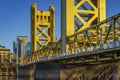 The Tower Bridge crosses the river in Sacramento Royalty Free Stock Photo