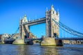 Tower Bridge over the River Thames close to Tower of London, England, UK Royalty Free Stock Photo