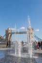 Tower Bridge and fountains