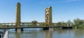 Tower Bridge Gateway across Sacramento River in California Royalty Free Stock Photo