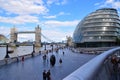 Tower Bridge and GLA City Hall building, London