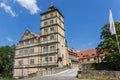 Tower and bridge of the historic Brake castle in Lemgo