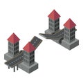 Tower bridge icon, isometric style Royalty Free Stock Photo