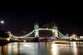 Tower bridge illuminated on a clear night Royalty Free Stock Photo