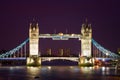 Tower Bridge illuminated at night time