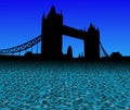 Tower Bridge London with abstract pound currency foreground illustration Royalty Free Stock Photo