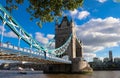 The Tower Bridge in London in a beautiful summer day, England, United Kingdom. Royalty Free Stock Photo