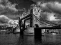 Tower Bridge London Black and White Photography Royalty Free Stock Photo