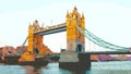 Tower Bridge London City Illustration - UK Architecture Landmark Art - Panorama Cityscape Drawing