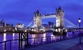 Tower Bridge London at Night, England