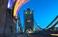 The Tower Bridge in London in the evening, England, United Kingdom. Royalty Free Stock Photo