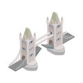 Tower Bridge in London icon, isometric 3d style Royalty Free Stock Photo