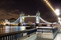 The Tower bridge in London illuminated at night Royalty Free Stock Photo