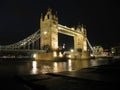 The Tower Bridge in London, Night Royalty Free Stock Photo